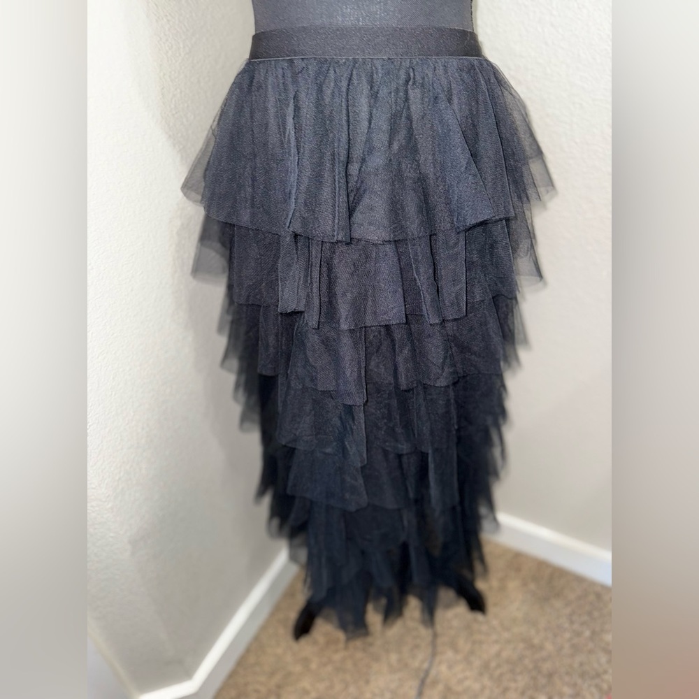 NWT‎ Ebossy FairyCore Tiered Skirt in Black- Size Small